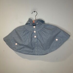 Cynthia Rowley Baby Hooded Cape‎ Chambray Blue Sea Life Lining 3-6M NWT